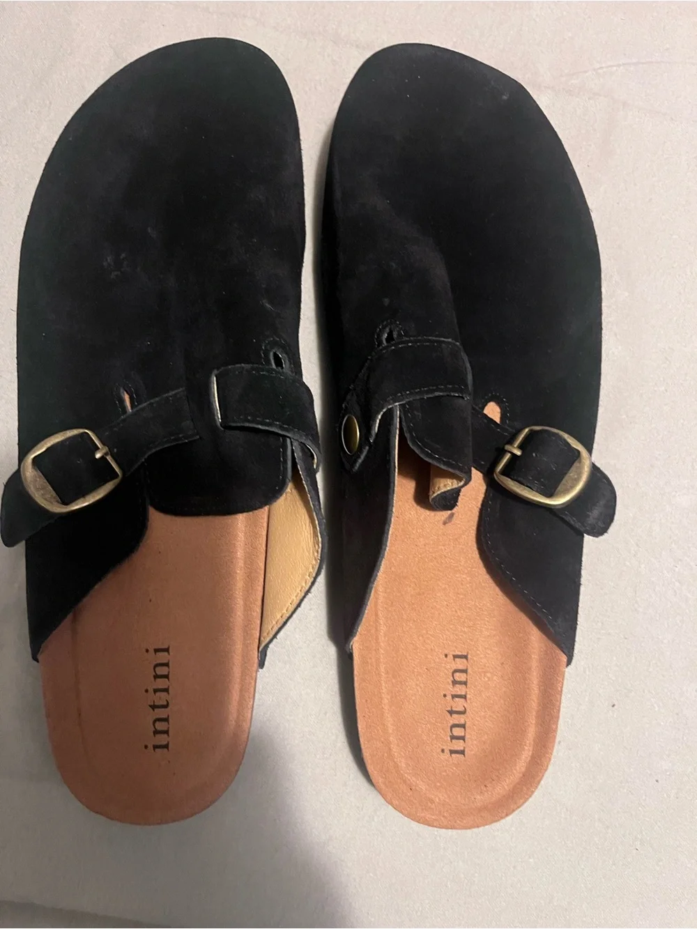 NEW Intini Genuine Suede Clogs Womens Mens Cork Footbed Sandals Potato Shoes